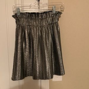 Zara metallic pleated mini skirt